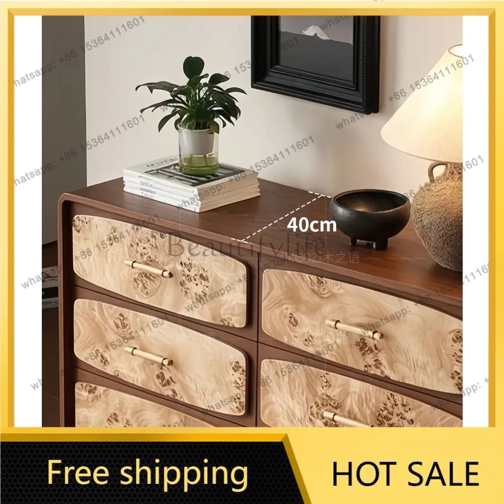 LD antique living room dining side cabinet retro entrance bedroom artistic storage cabinet