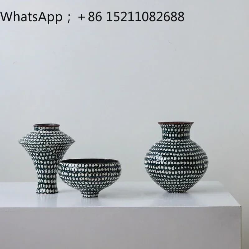 SCY exquisite ceramic vase handmade flower arrangement living room flower arrangement light luxury high-end decoration