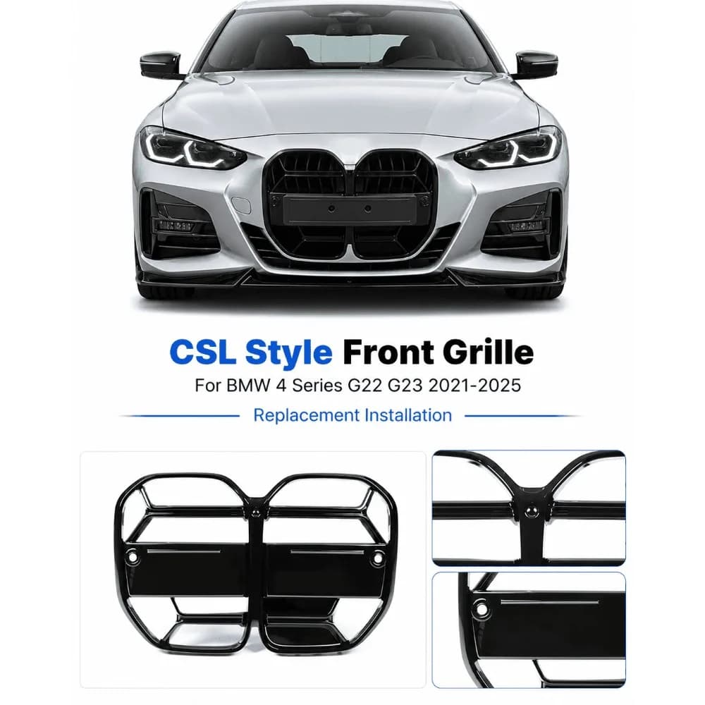 Front Kidney Grille For BMW 4 Series G22 G23 2021-2025 CSL Style Replacement Bumper Intake Grills Exterior Styling Accessory Kit