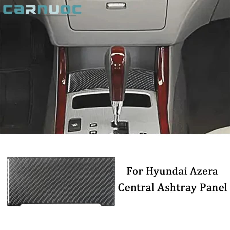Carbon Fiber For Hyundai Azera 2006 2007 2008 2009 2010 2011 Center Console Ashtray Stickers Car Interior Decorative Accessories