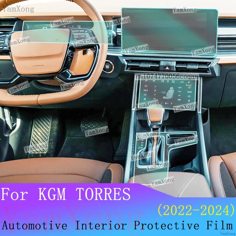 For KGM TORRES T7 interior Film Kit Navigation screen Transparent Anti-scratch Sticker Center Console Gear Panel Protection Film