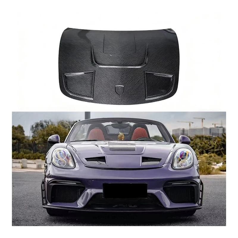 New Yaochi for 718 Cayman Boxster 2016 Track Edition Dry Carbon Bumper Exhaust Cutouts Bolt-On Universal Fitment 1-Year Warranty