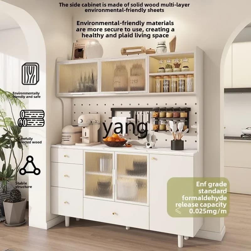 LMM solid wood  multi-functional dining side tea cabinet against the wall living room storage cabinet hole board storage