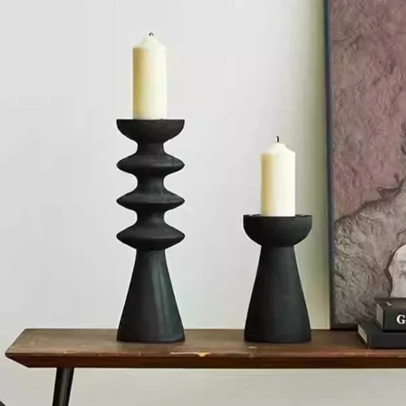 Vintage Wood Candle Holder Advanced Desktop Atmosphere Decoration Elegant Wedding Centerpieces Candlestick Holder Party Supplies