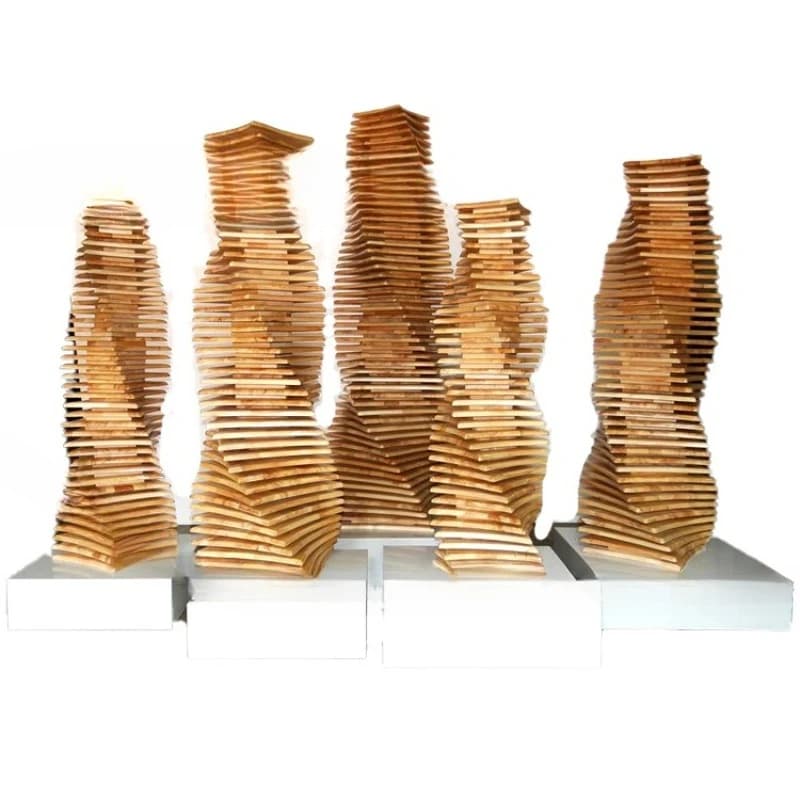 Creative solid wood floor combination ornament, Chinese hotel club sales office wood carving splicing ring wood carving device
