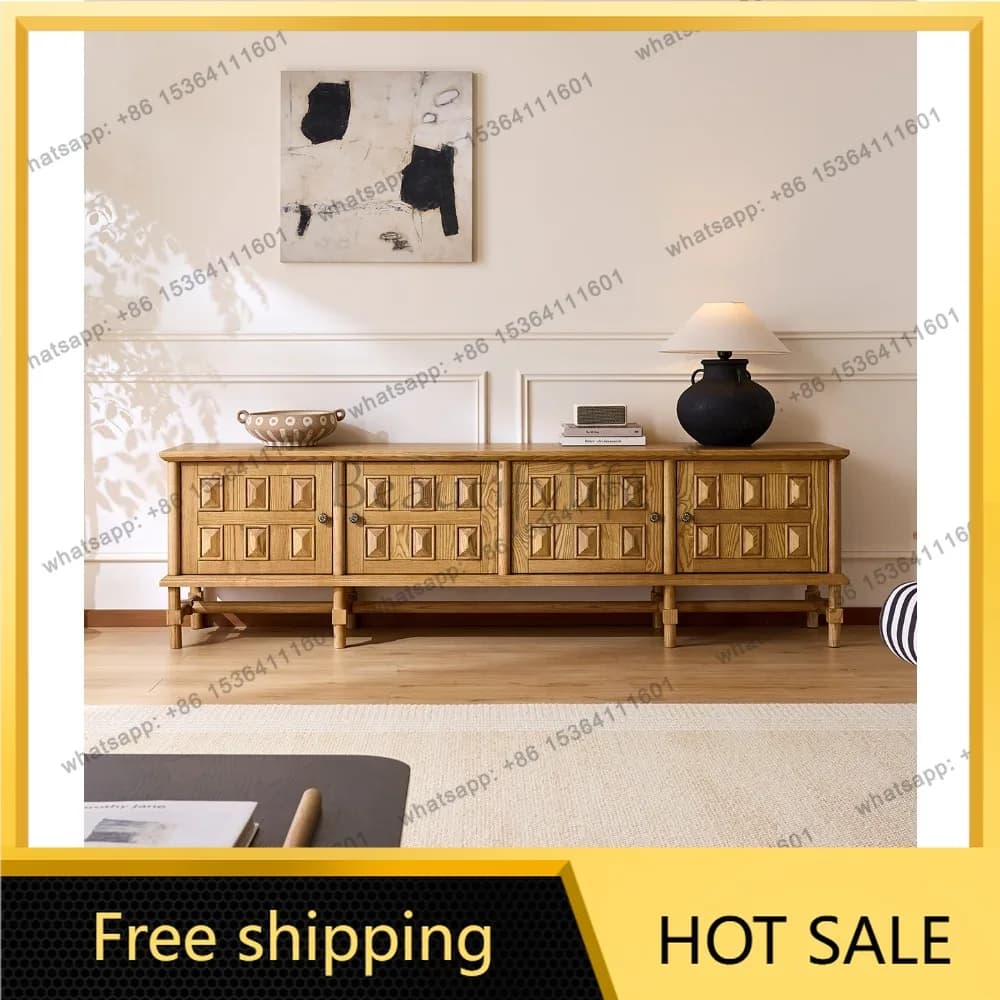 FG TV cabinet French solid wood medieval living room TV storage locker integrated