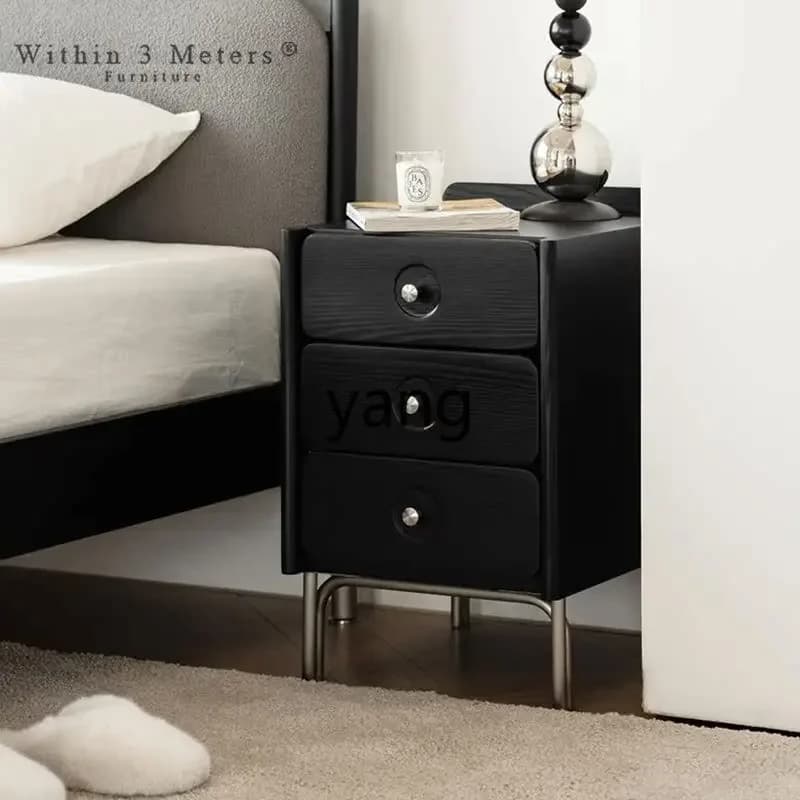 LTT small apartment narrow retro light luxury crevice bedside table small
