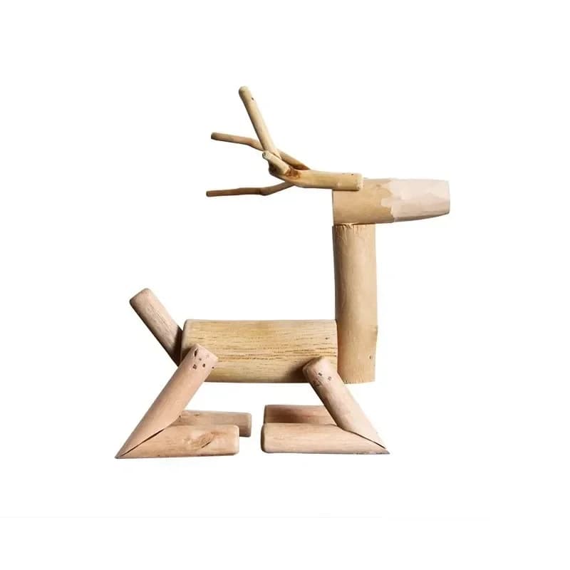 Handmade wooden deer ornaments, home decorations, wine cabinets, TV cabinets, crafts, creative gifts