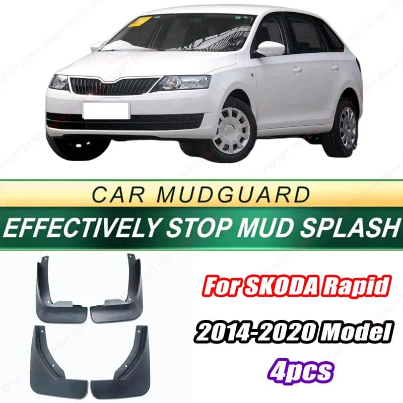 For SKODA Rapid 2014-2020 Model 4PCS Front Rear Mud Flaps Splash Guards Fender Mudguards Auto Accessories