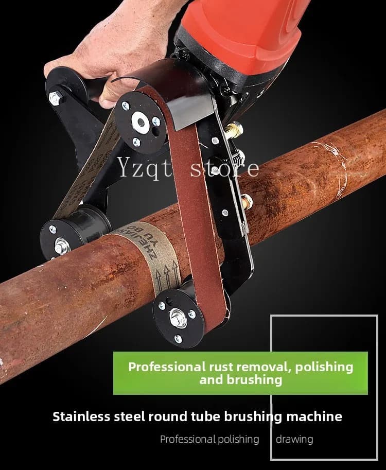 Angle grinder modified belt machine Large electric stainless steel round tube polishing  Wire drawing machine Grinding  Rust