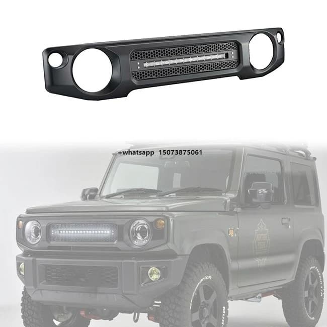 LUMA High Quality New ABS Black Front Bumper Grille with LED Lights for Jimny JB64/JB74/JC74 2019-2024