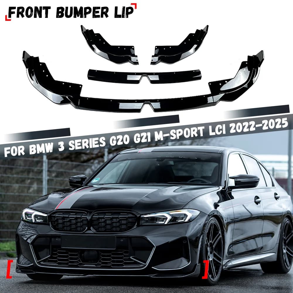 For BMW G20 G21 3 Series M-Sport 320i 325i 330i 320d M340i LCI 2022-2025 Front Bumper Lip Body Kit Spoiler Splitters Diffuser