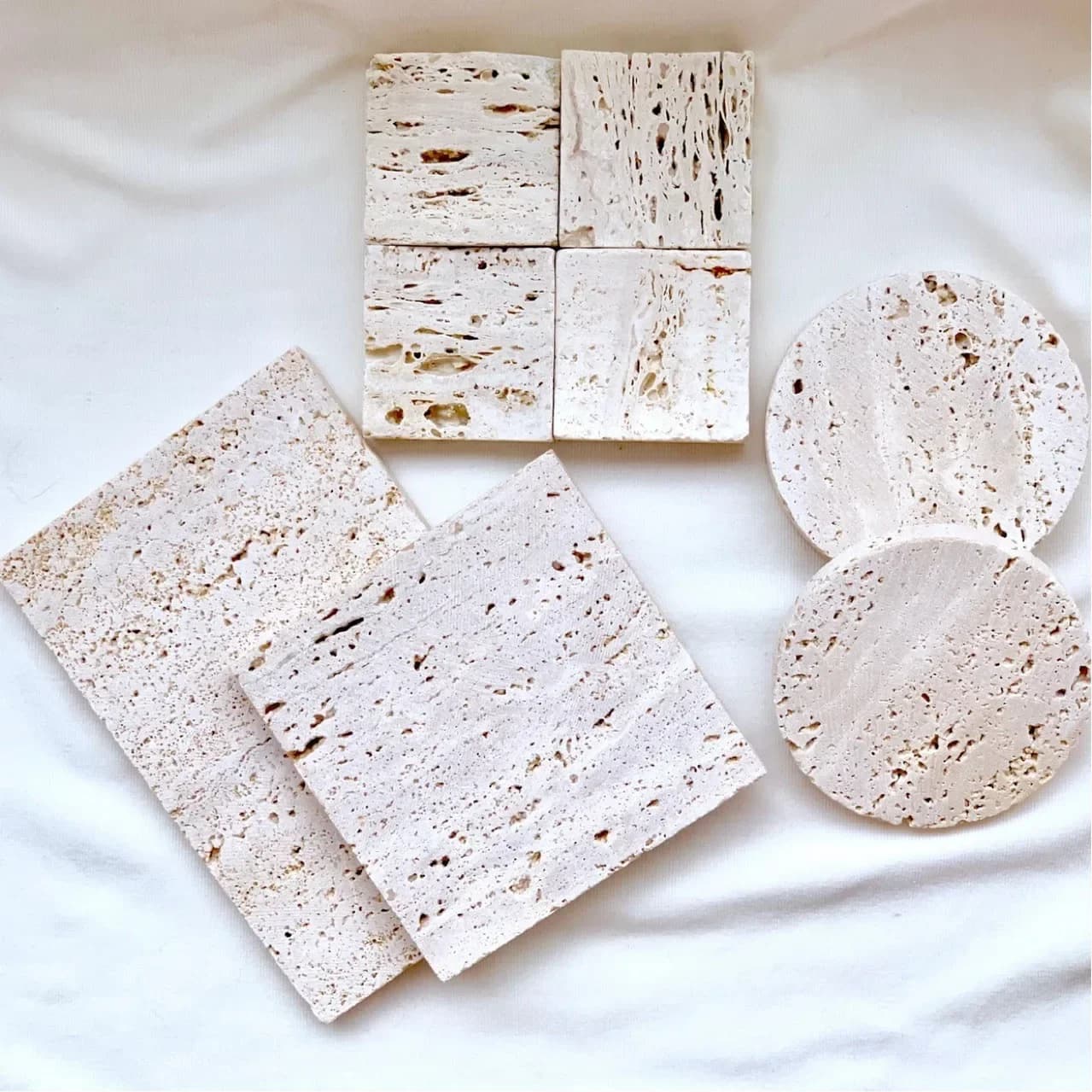 Customized Wholesale Random Yellow Travertine Marble Plate Round Tray Storage Photo Props Background Jewelry Display Base