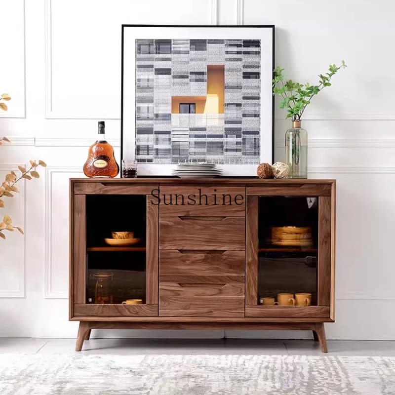 Nordic all solid wood storage wine cabinet restaurant simple storage cabinet