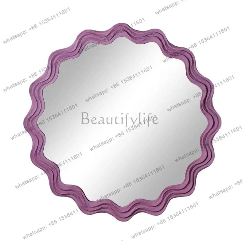 PG American decorative mirror intelligent special-shaped wave wall-mounted irregular makeup mirror ins wind