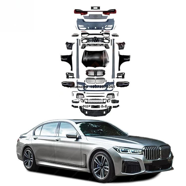 G12 PRE Upgrade LCI Style PP Plastic Body Kit for  7 Series G12 PRE Rear Front Car Bumpers Side Skirts Headlight Taillight
