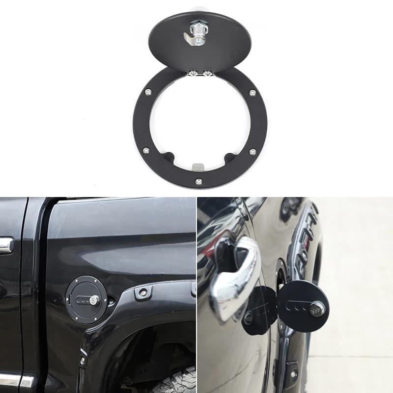 Password Lock Fuel Filler Door Cover Aluminium Alloy Fuel Tank Protect Anti Theft Fuel Tank Cover For Toyota Tundra XK50 07-2021