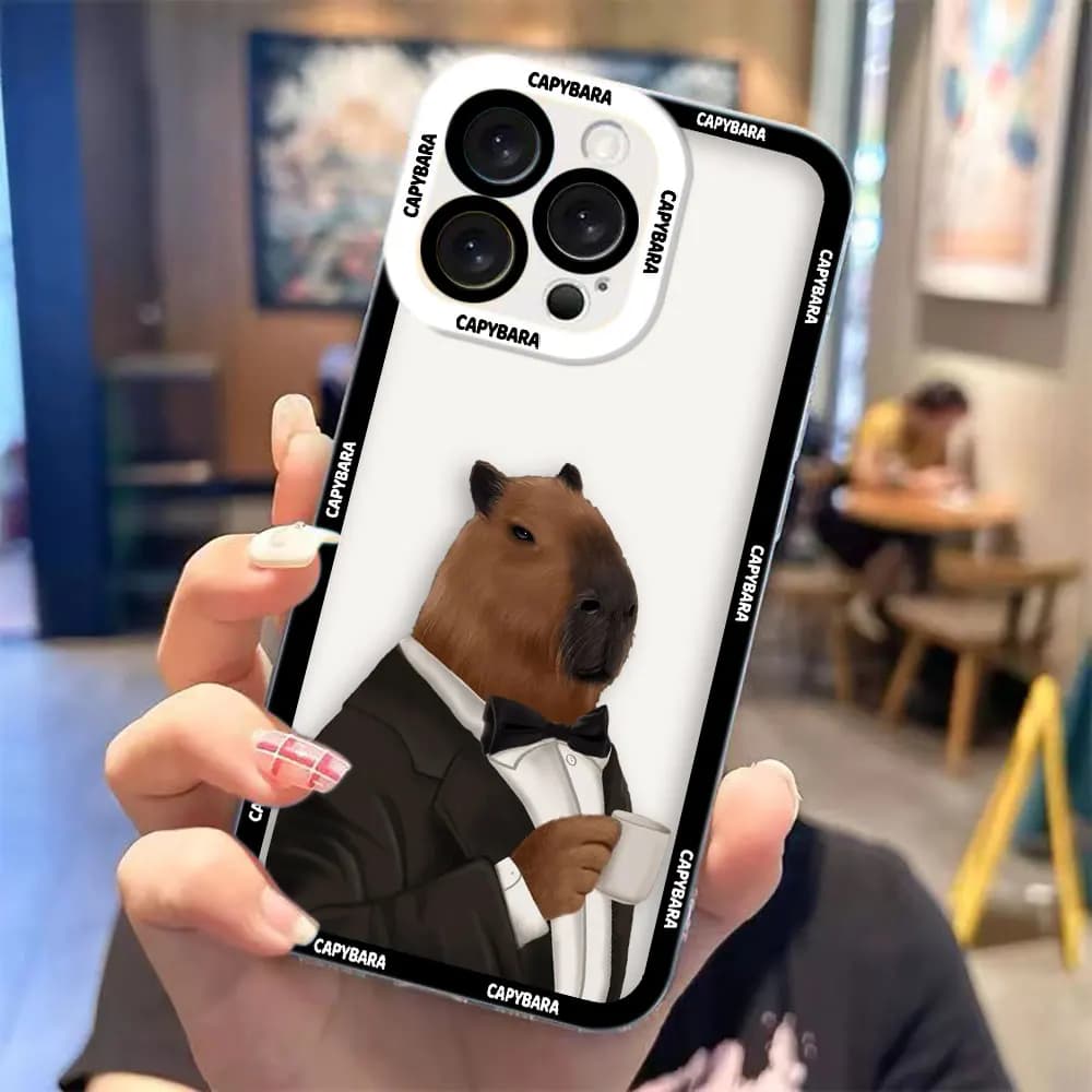 Cute Astronaut Capybara Clear Phone Case For Samsung A72 A71 A57 A56 A55 A53 A52 A51 A36 A35 A33 A32 A26 A25 A24 A23 A22 Case