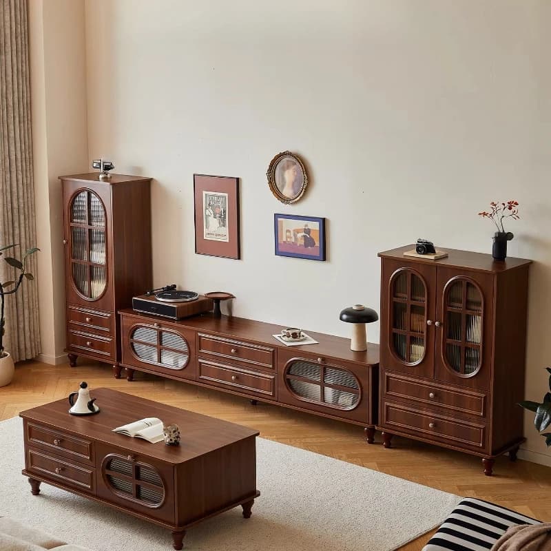 Natural Wood Tv Cabinet Decoration Organizer Design Luxury Apartments Tv Stand Mid Century House Tv Kast Meubels Furniture Home