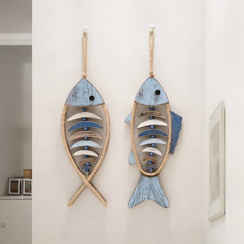 Mediterranean Style Pendant Wall Three-dimensional Fish Wall Decoration Room Corridor Entrance Decoration Adornos Para Casa