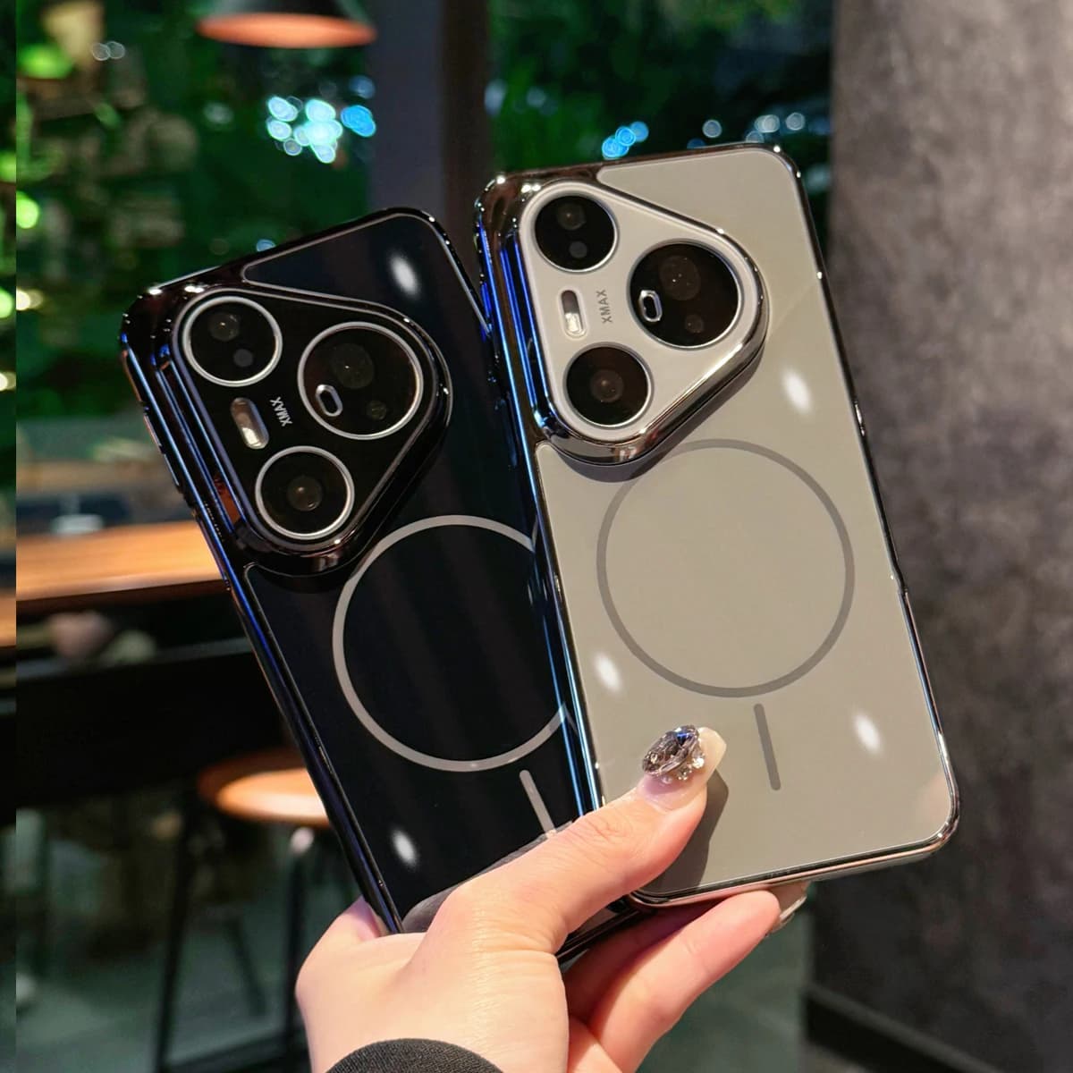 Wireless Charging Magnetic Glass Hard Back Phone Case for Huawei Pura 80 Pro Pura 70 Pro, Built-in Camera Protection Cover Funda