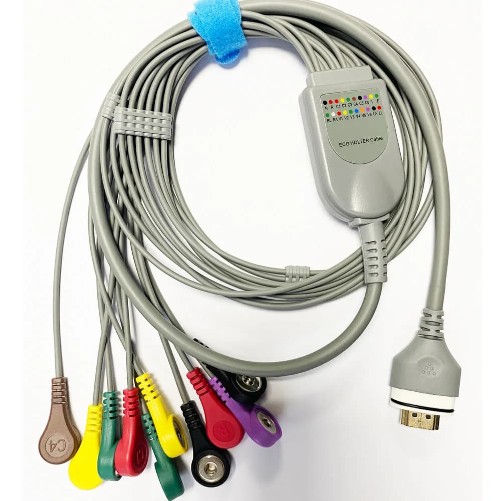 Suitable for RAGE-12 ECG Machine Dynamic Lead Wire 10 Button Type ECG Lead Wire