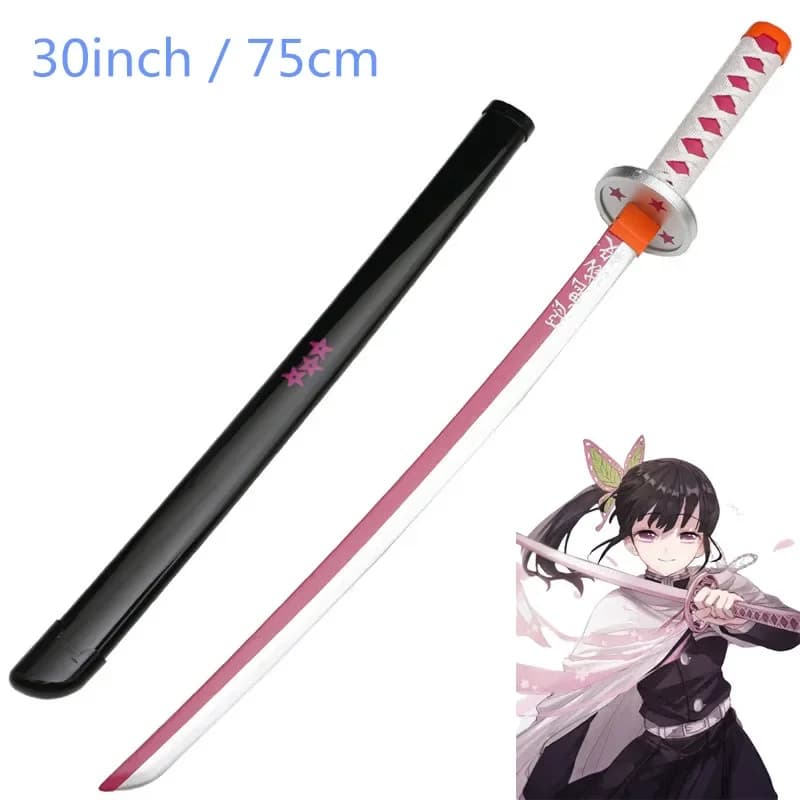 Cosplay Demon Slayer Tsuyuri Kanawo 30inch Bamboo Assembled Katana Sword Kamado Tanjirou Model 75cm