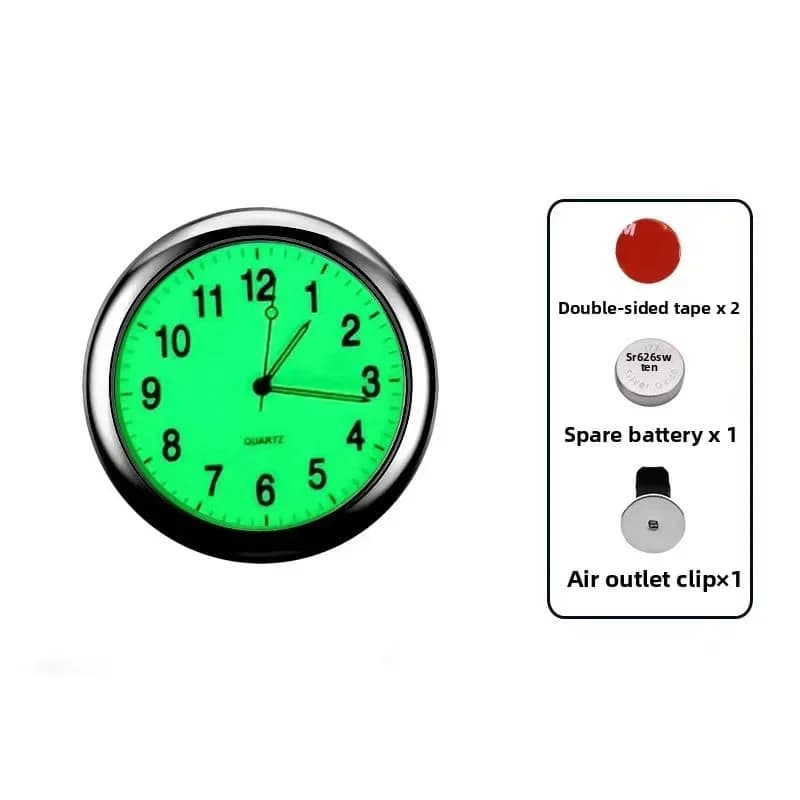 Mini Luminous Car Dashboard Clock Digital Watch Universal Quartz Stick on Auto Ornament for Car Electronics Accessories
