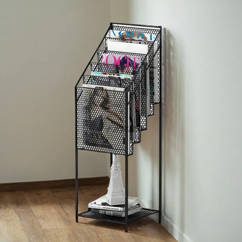 YFY wrought iron grid light luxury multi-layer mobile enterprise publicity frame metal Nordic data rack studio wall-mounted type