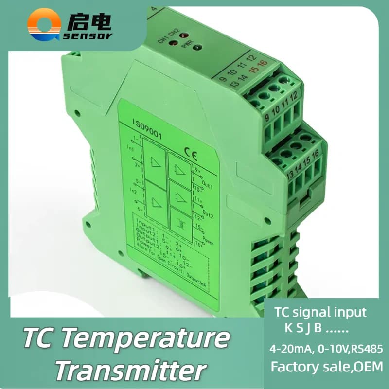 K 0-1300℃  800℃ to 4-20mA 0-10V  Thermocouple Temperature Transmitter DIN 1 in 1 Out 0-10V 0-5V TC Temperature Signal Converte
