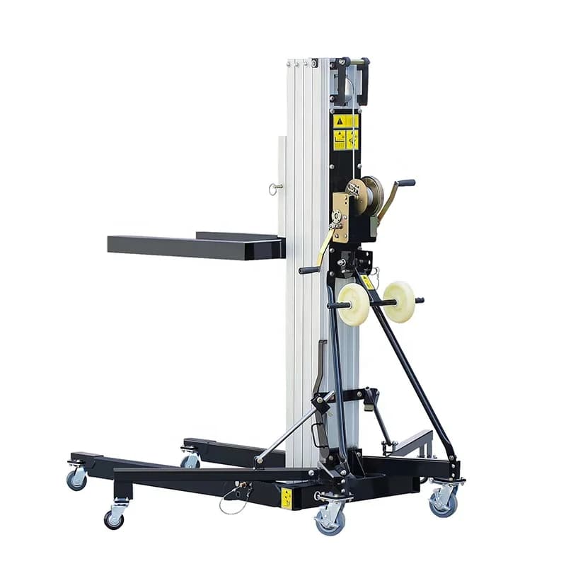 In Stock Cargo Lifts on Sale Cheap Vertical Mast Hand Operation Tools