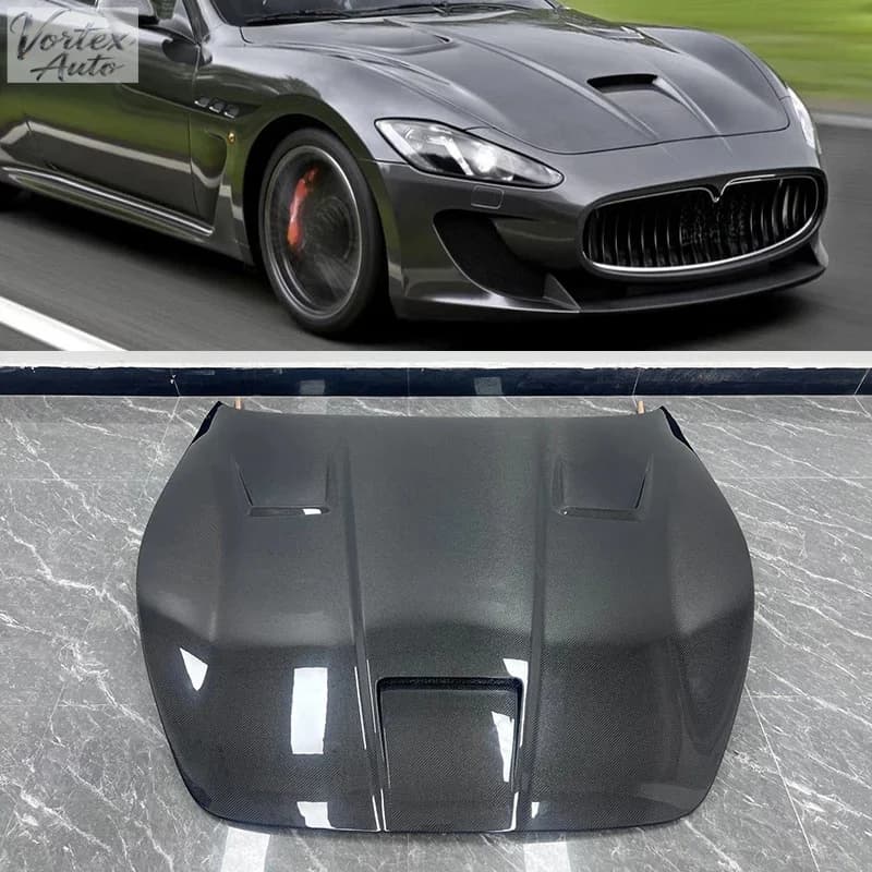 For Maserati GranTurismo GC GT GTS 2007-2015 MC Type Carbon Fiber Hood Engine Cover Durable High Strength