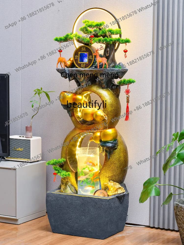 New Chinese style circulating fish tank flowing water ornaments office gourd landscape housewarming opening gift decoration