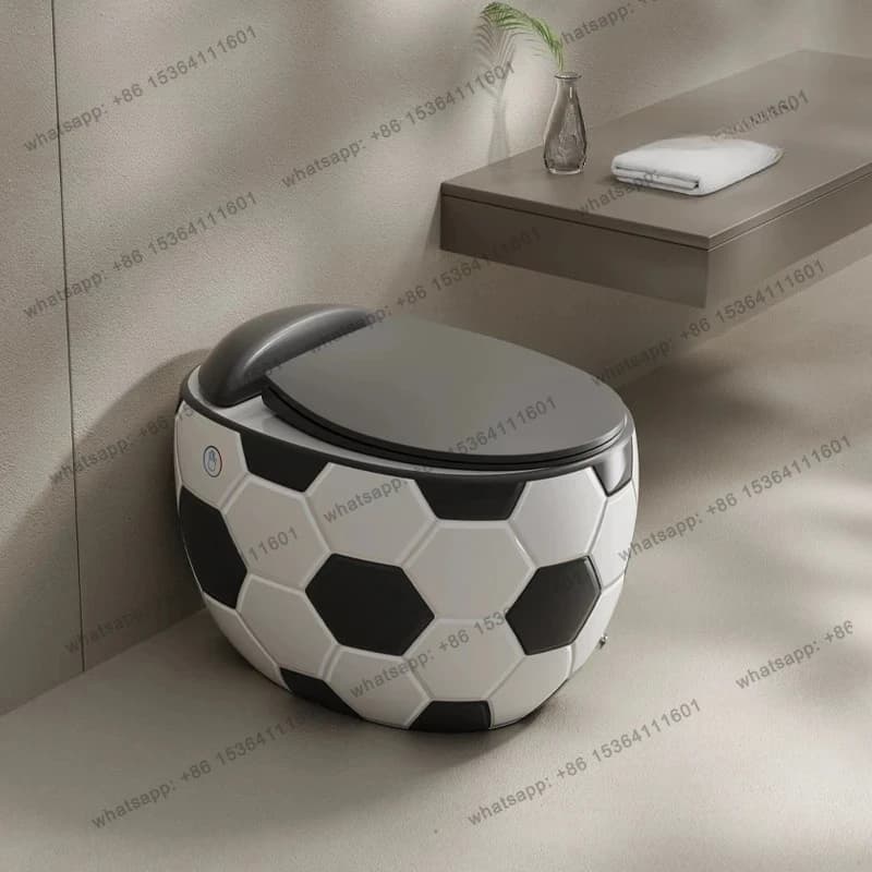 Personalized football tankless toilet siphon household small apartment toilet
