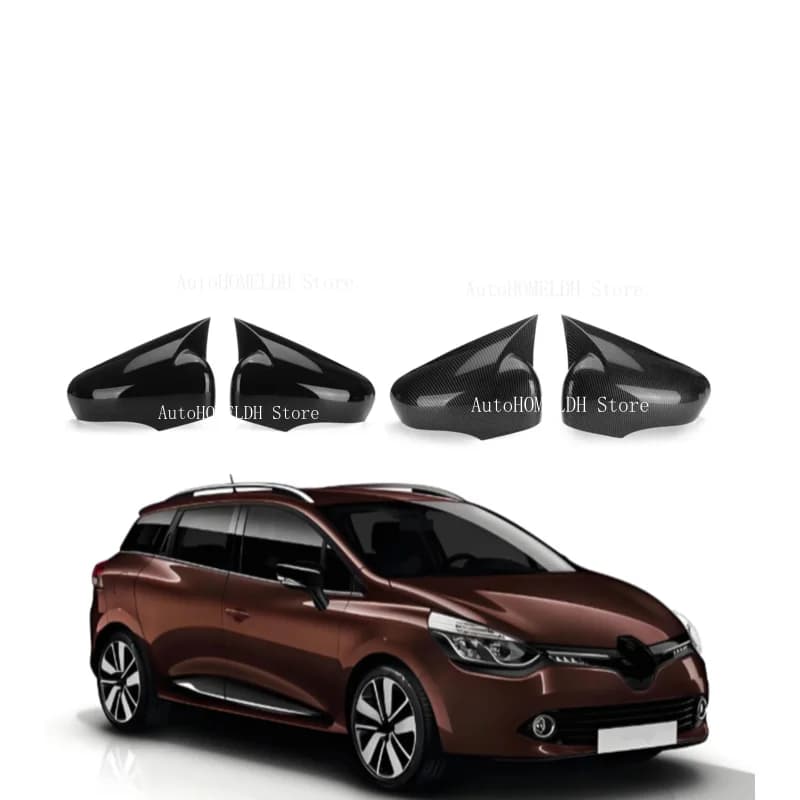 Car Rearview Side Mirror Cover Wing Cap Sticker Fit For Renault Clio 4 MK4 2012 2013 2014 2015 -2019  Exterior Door Case Trim