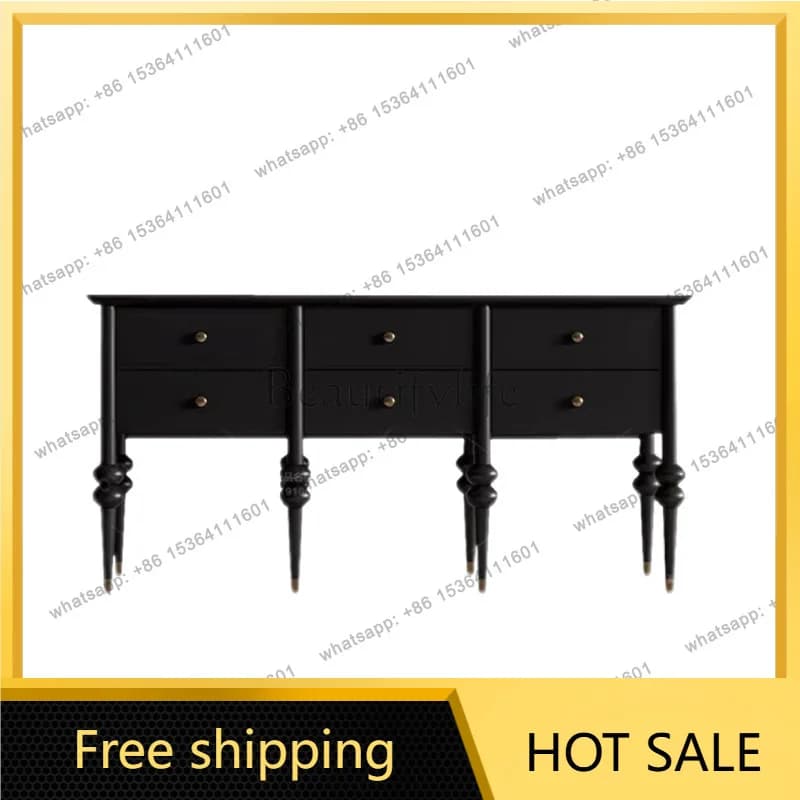 Zj. American light luxury solid wood porch cabinet, post-modern simple living room decoration cabinet