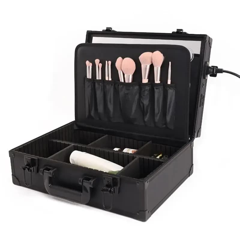 Cosmetic bag, portable and convenient storage toolbox with mirror.