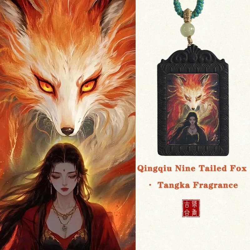 Hand-Painted Gold-Painted Thangka Fox Ancient Fragrantpendant Hanging Neck Natural Material Lasting Incense aromatherapy 인센스