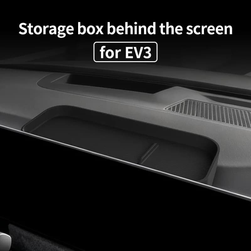 For KIA EV3 2024 2025 Dashboard Tray Organizer Display Screen Rear Storage Box Silicone Car Interior Accessories Black