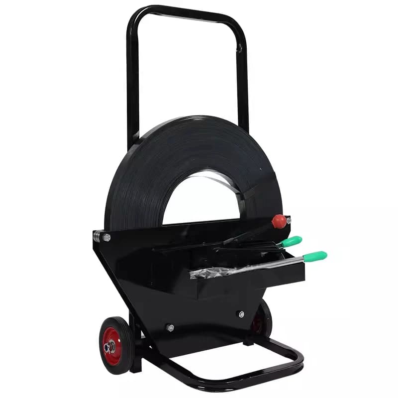 Metal Strapping Band Reel Stand, Strapping Tool Cart, Strapping Band Holder, Includes Toolbox, Compatible with