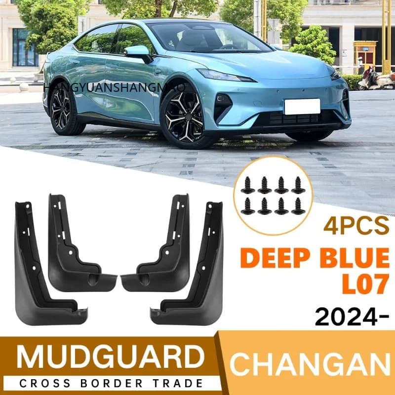 Car Exterior Accessories Mud Flaps For Changan Deep Blue L07 2024 Tire Splash Guards For Fender Protector 4 Pieces Set In Black