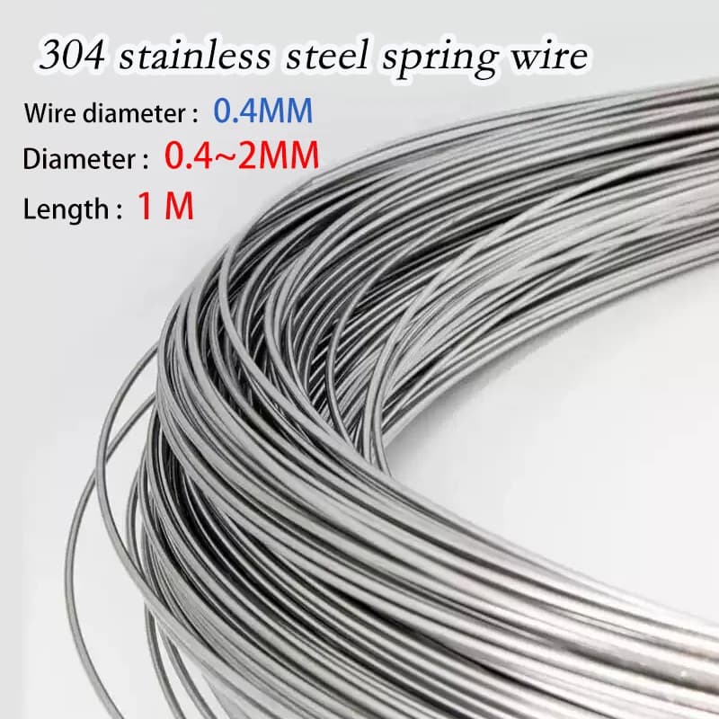 304 Stainless Steel Spring Wire DIY Accessories Straight Wire Spring Steel Elastic Steel Wire Length 1M Dia 0.4~2mm