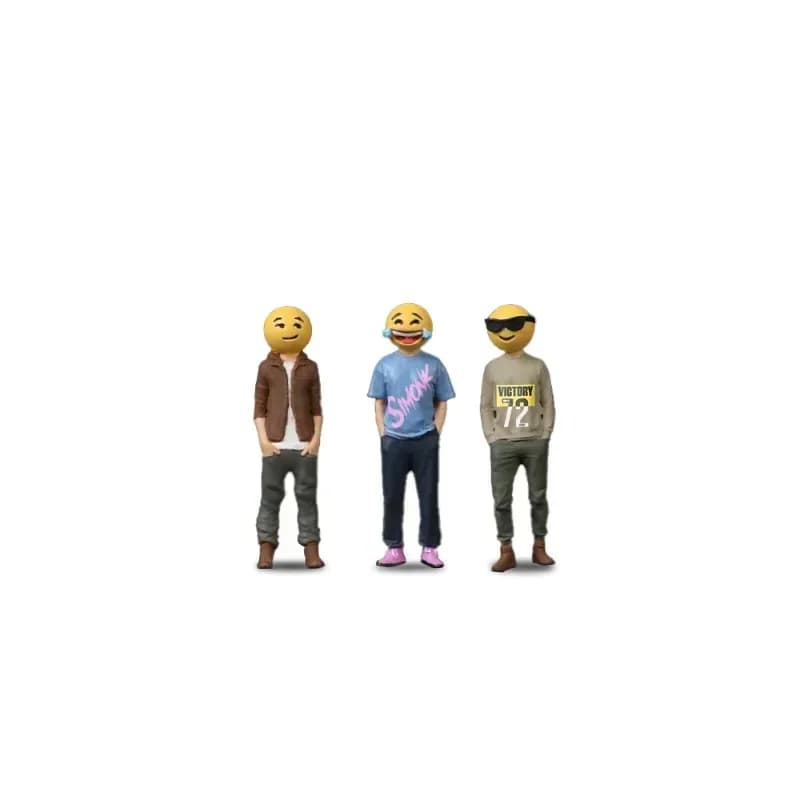 1:64 emoji doll set simulation resin model, collection ornament