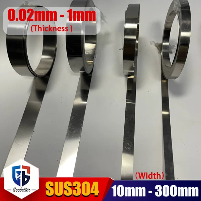 Width 10mm-300mm 304 Stainless Steel Strip Thin Steel Plate Cutting Stainless Steel Thin Sheet Steel 0.02mm - 1mm Thickness