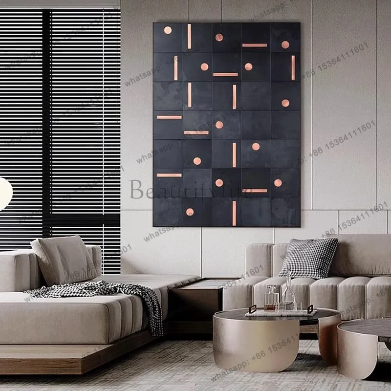 LJY wabi sabi antique living room background wall decorative painting high-end