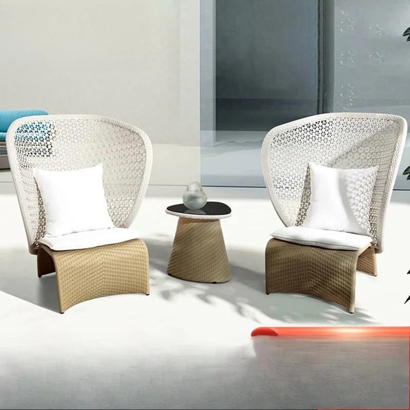Outdoor rattan chair balcony garden iron frame furniture courtyard outdoor leisure chair rattan outdoor table and chair