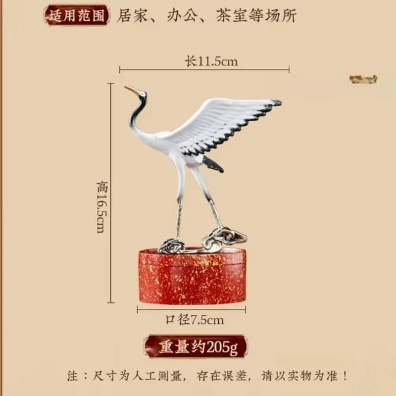 Crane Incense Burner Metal Sandalwood Coil Incense Holder Tea Ceremony Indoor Aromatherapy Censer Home Decor