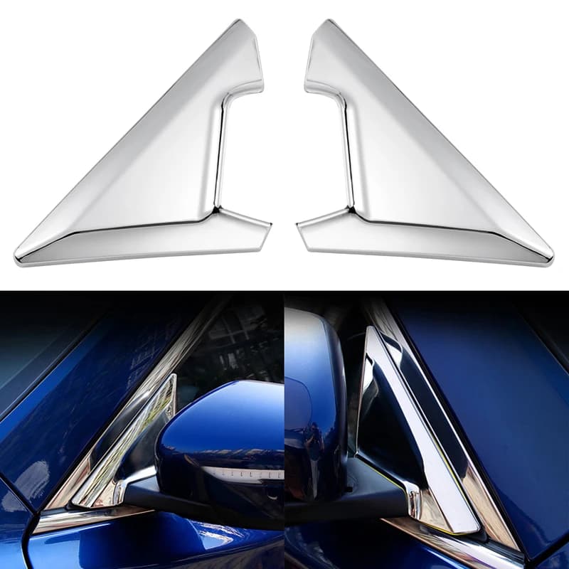 2 Pcs Car Front Rearview Mirror Door Window A-pillar Triangle Trim Frame Cover For Nissan XTrail X-trail Rogue T32 2014-2019