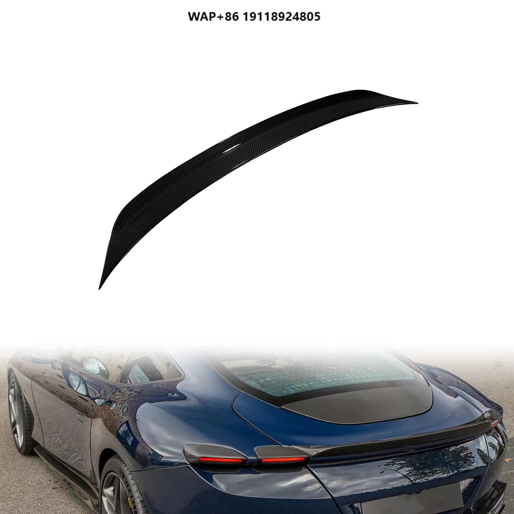 Roma N Style Rear Spoiler Auto Parts Dry Carbon Fiber Body Kits Automotive Accessories Rear Wing for Roma