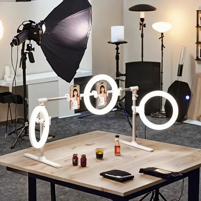 USB powered mini portable foldable wire-controlled fill light holder